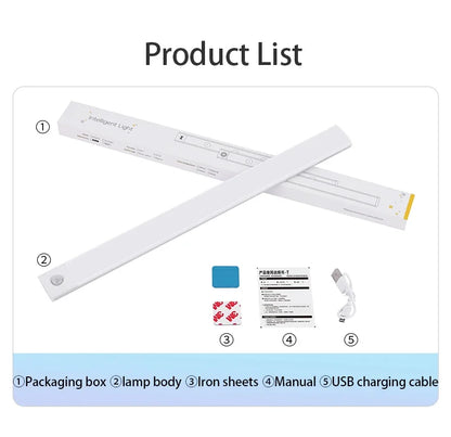 Motion Sensor LED Night Light – USB-C Rechargeable, 3 Color Modes, Stepless Dimming