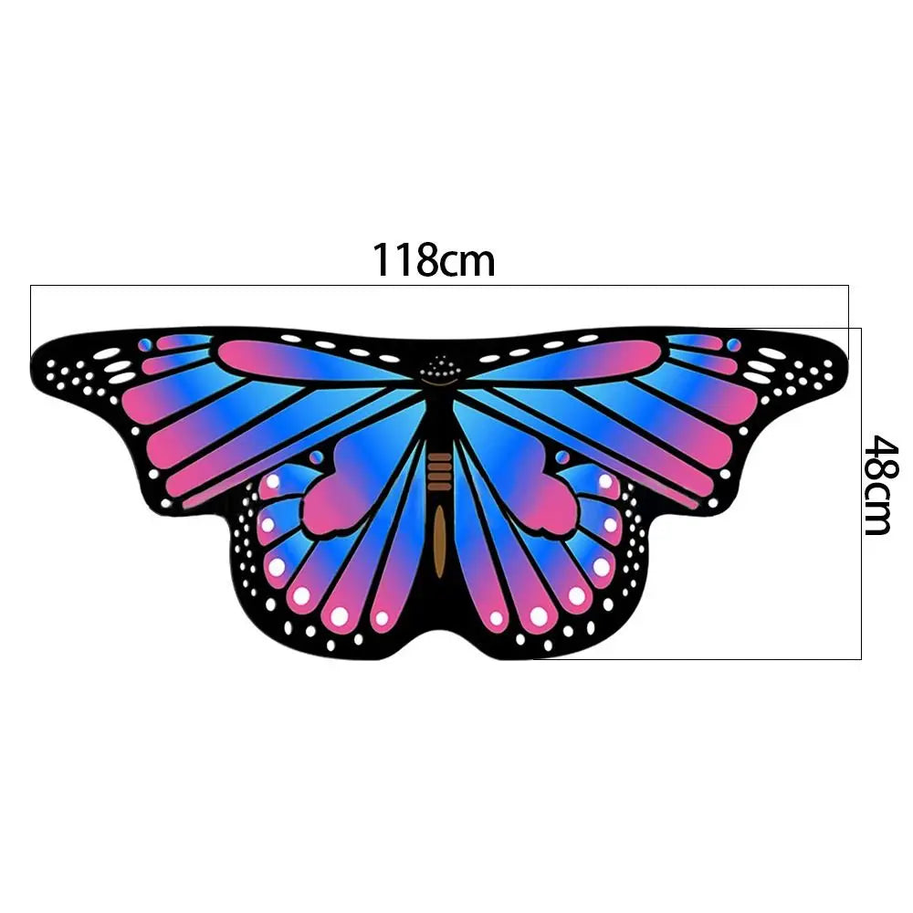 Kids Butterfly Wings Cape – Girls Fairy Costume Shawl