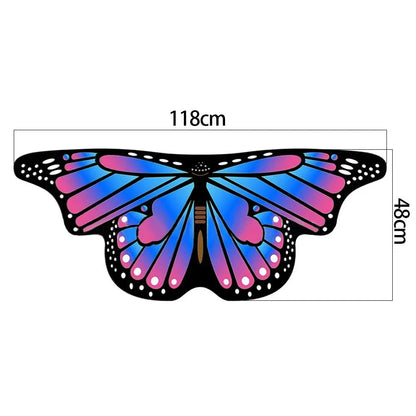 Kids Butterfly Wings Cape – Girls Fairy Costume Shawl