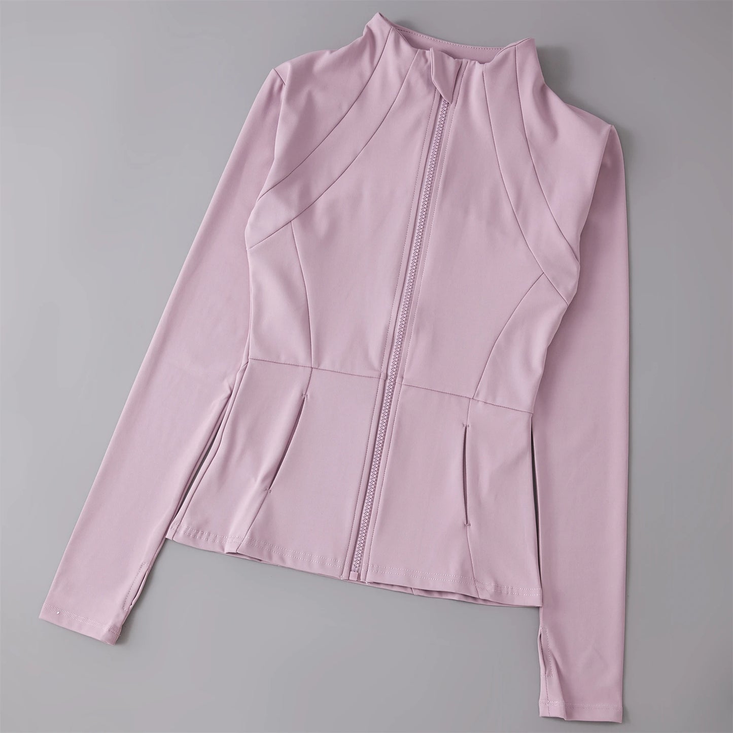 Women's Zip-Up Athletic Jacket – Slim Fit Running Sports Coat