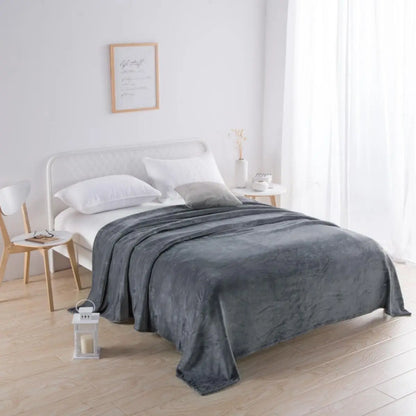 Plush Fleece Blanket – Thick Soft Solid Color, 13 Colors & 6 Sizes