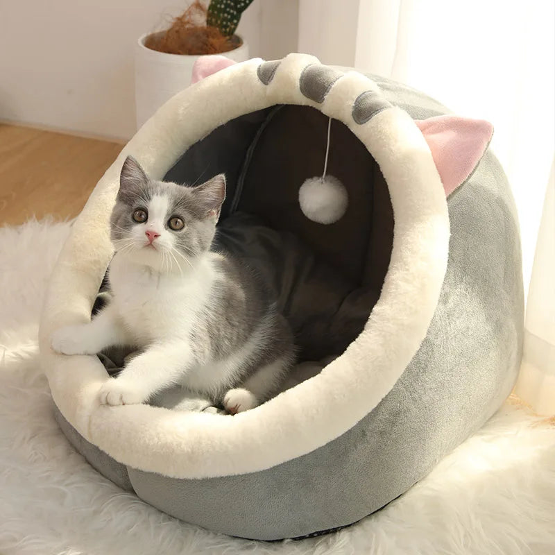 Cat Cave Bed – Foldable Washable Pet Sleeping Nest for Cats & Small Dogs
