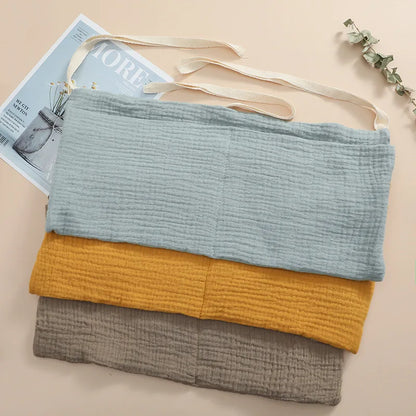 Baby Crib Hanging Storage Bag – Muslin Bedside Organizer