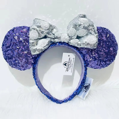 Minnie Mouse Sequin Ears Headband with Bow – Disney Park Style