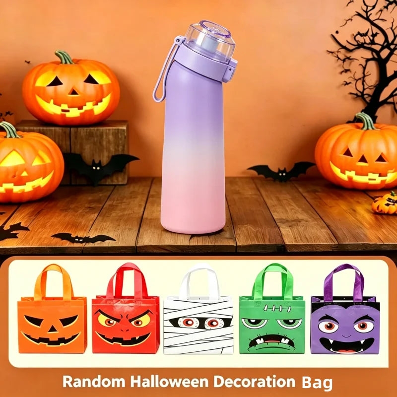 Air Flavored Water Bottle with Straw and Halloween Gift Bag