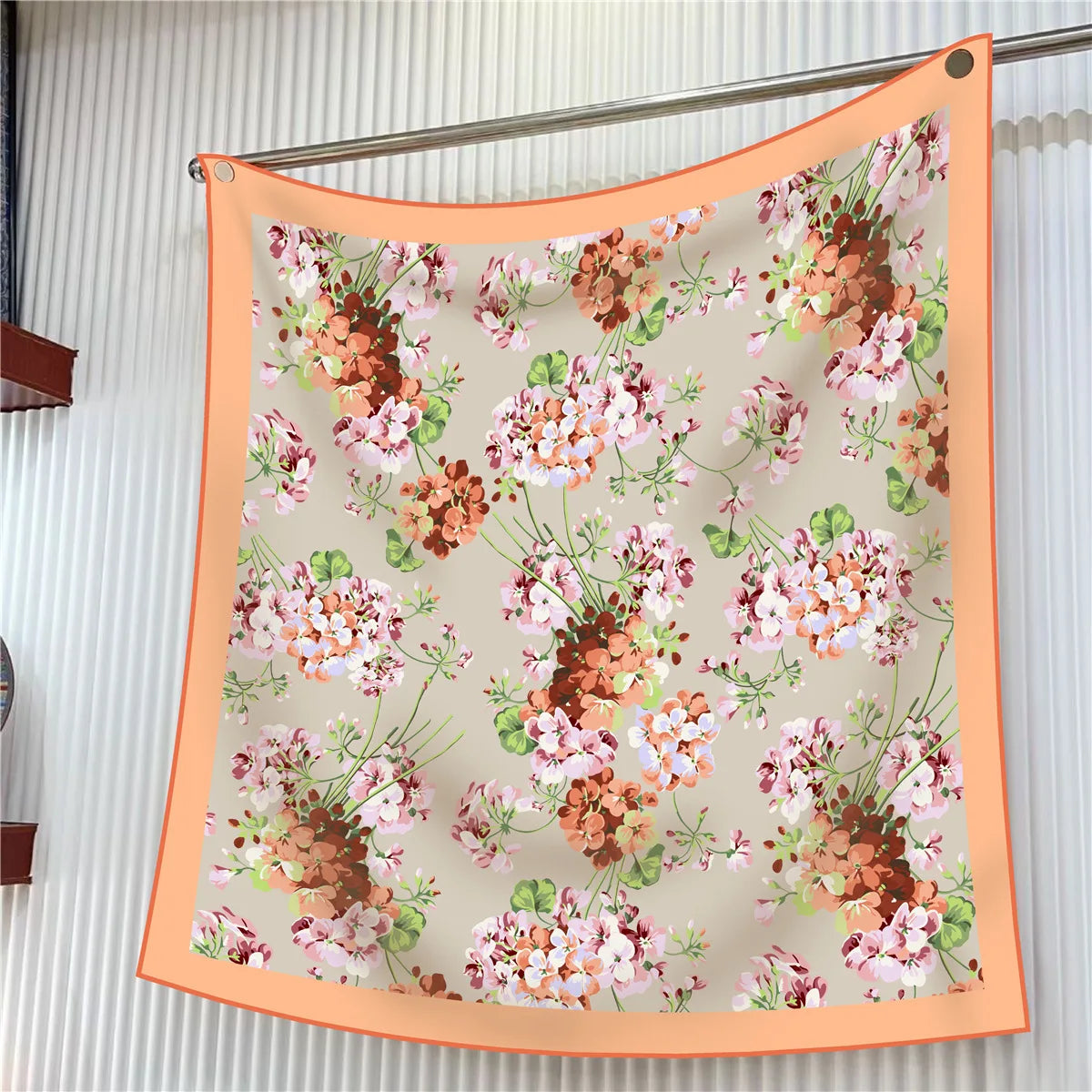 Luxury Silk Square Scarf Women Floral Paisley Print 90cm