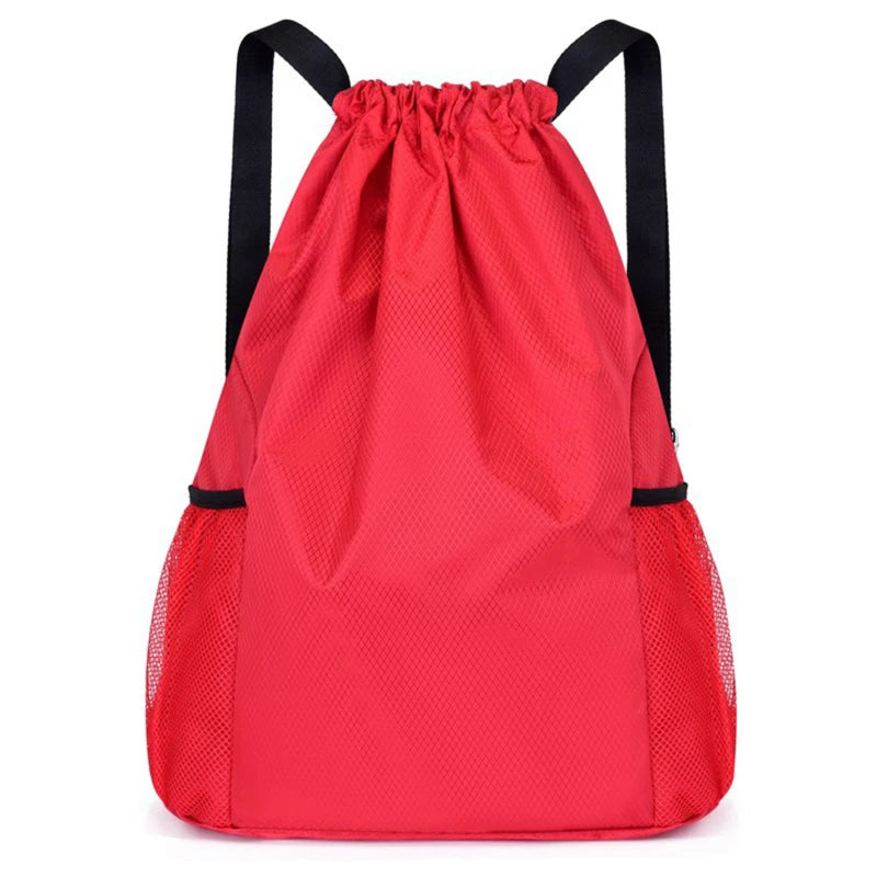 Drawstring Backpack with Side Pockets – Unisex Sports & Casual Bag