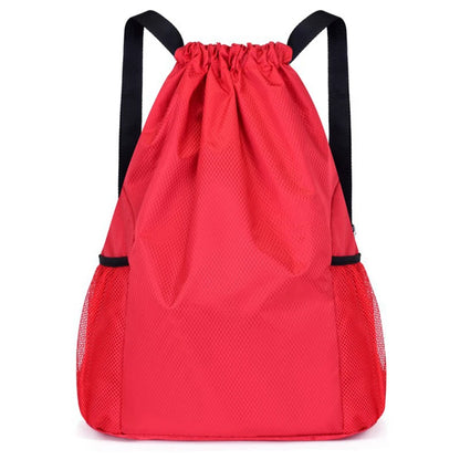 Drawstring Backpack with Side Pockets – Unisex Sports & Casual Bag