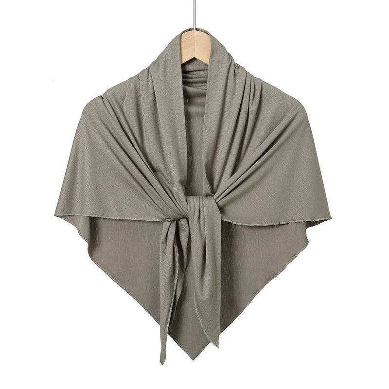 Cotton Triangle Hijab Scarf with Bow Detail – Muslim Women's Wrap