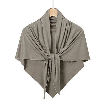 Cotton Triangle Hijab Scarf with Bow Detail – Muslim Women's Wrap