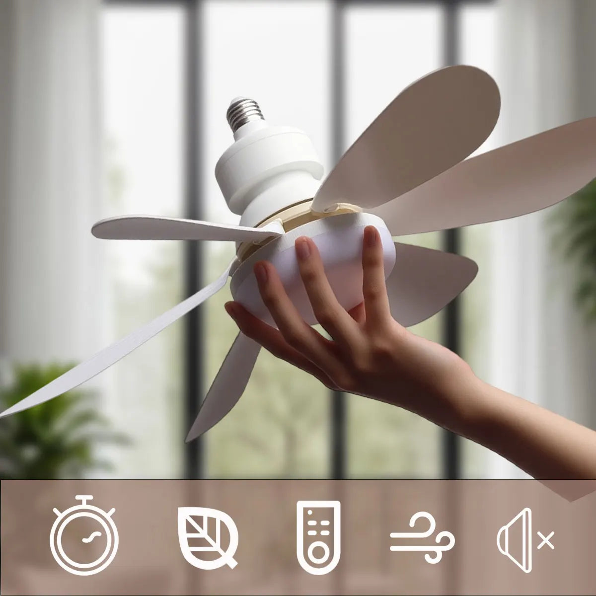 LED 40W Ceiling Fan Light with Remote Control – E27 Dimmable