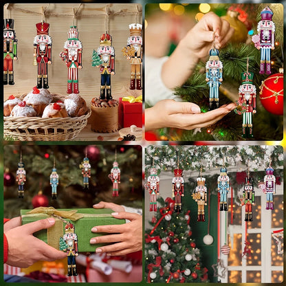 Nutcracker Christmas Ornaments – 12-Piece Wooden Hanging Holiday Decoration Set