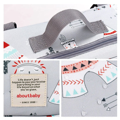 Waterproof Baby Diaper Bag – Printed Wet Dry Reusable Maternity Bag