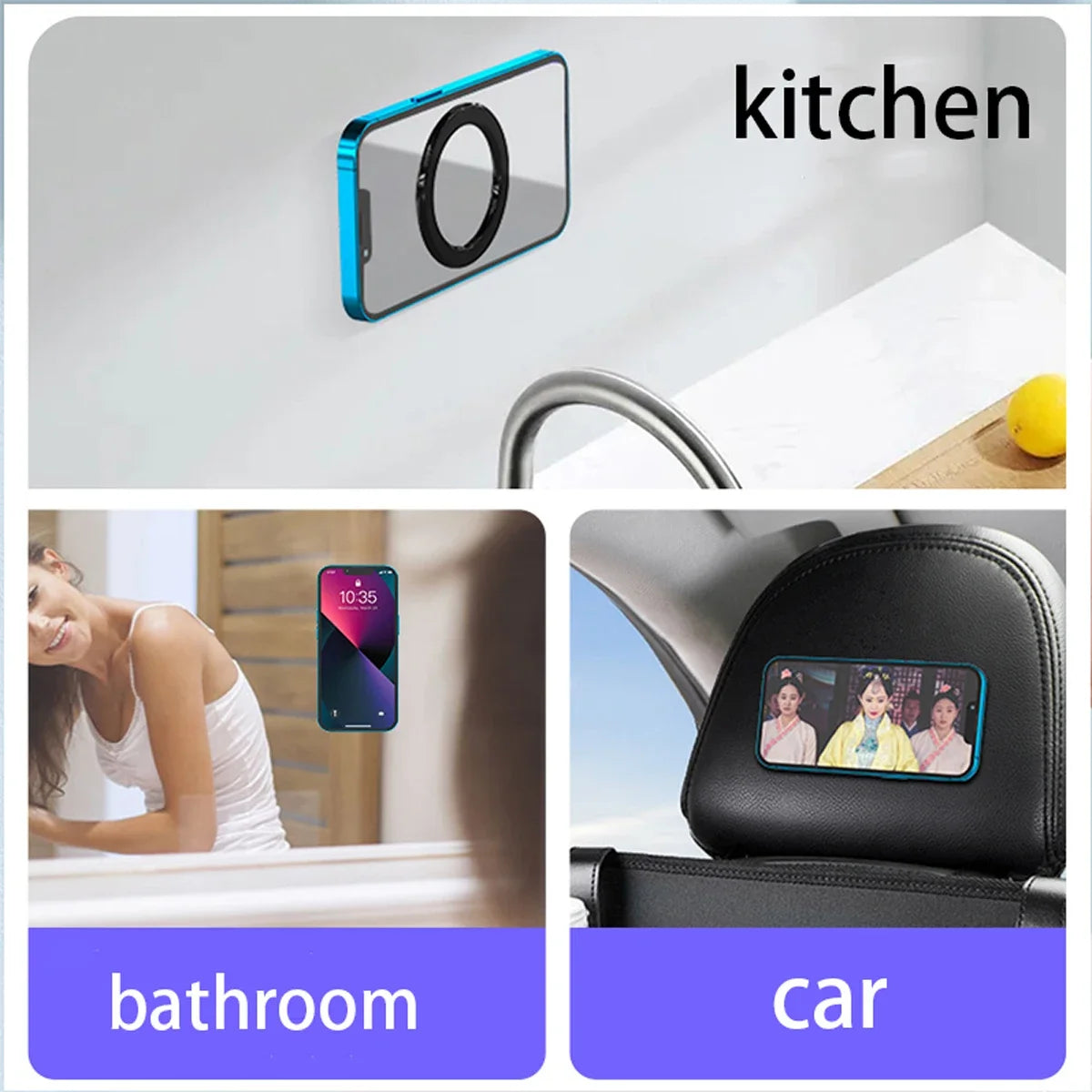 Magnetic Ring Holder for iPhone & Universal Phones – MagSafe Compatible