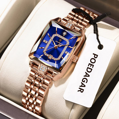 Poedagar Luxury Women's Quartz Watch – Waterproof Date Steel