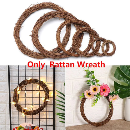 Natural Rattan Wreath Ring – Round & Heart DIY Craft Base