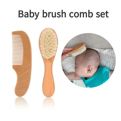 Baby Hair Brush & Comb Set – Natural Beechwood 2-Piece