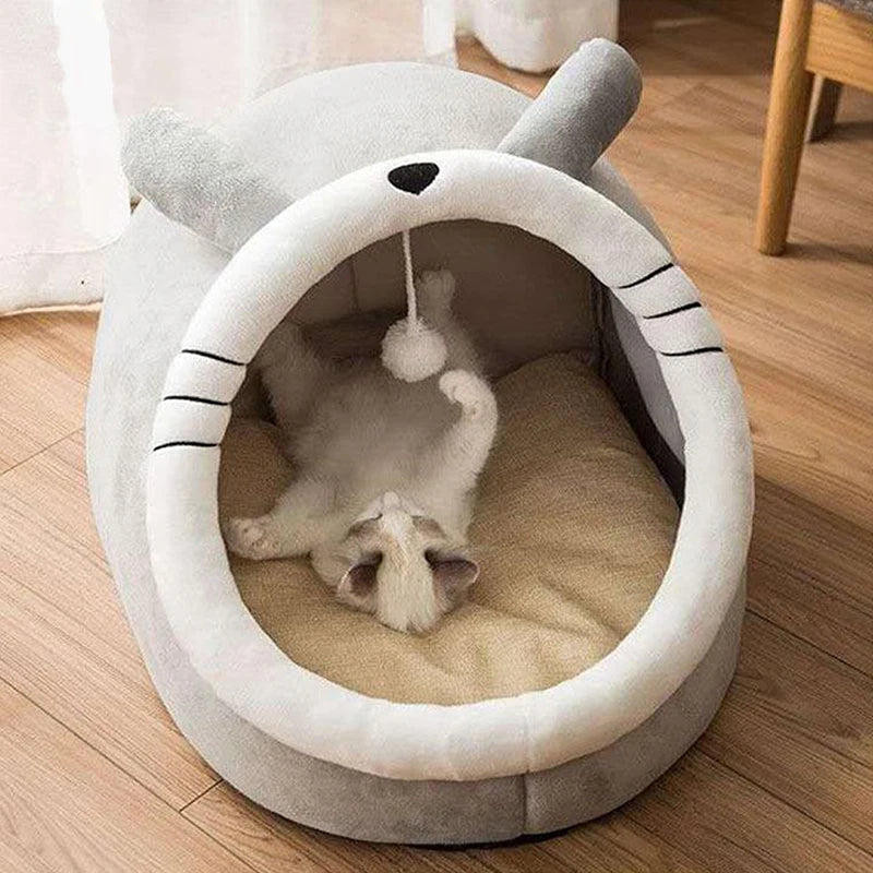 Cat Cave Bed – Foldable Washable Pet Sleeping Nest for Cats & Small Dogs