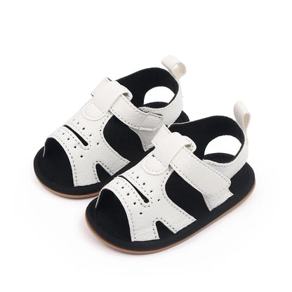 Baby Sandals Anti-Slip Soft PU Leather Toddler Shoes for Boys & Girls 0-18 Months