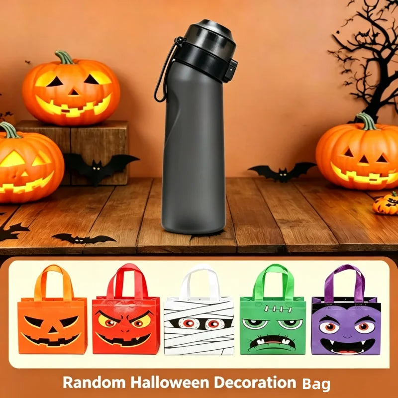 Air Flavored Water Bottle with Straw and Halloween Gift Bag