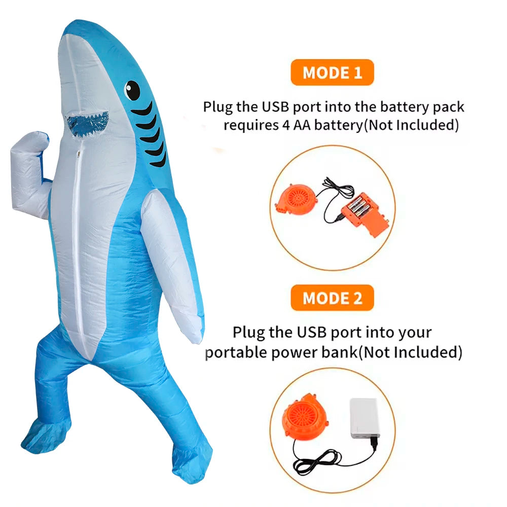 Inflatable Shark Costume for Adults & Kids – Funny Halloween Suit