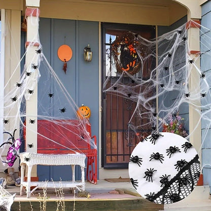 Plastic Mini Black Spiders Halloween Decoration (50/100pcs)