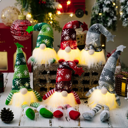 LED Christmas Gnome Plush Doll with Lights – Holiday Decoration