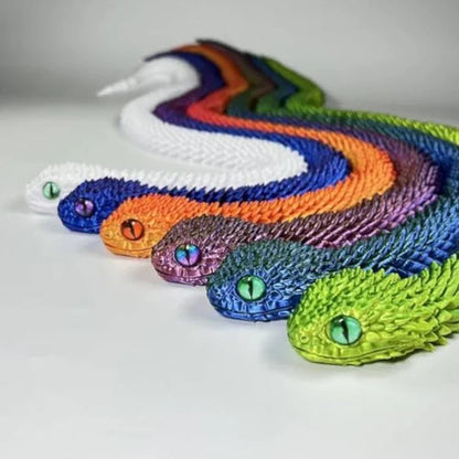 3D Printed Snake Fidget Toy – Glow in the Dark, Movable Joints