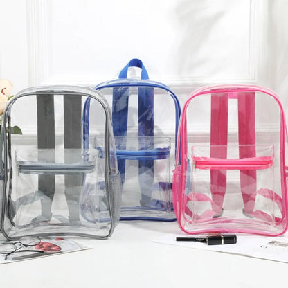 Clear PVC Transparent Backpack – Large Capacity Travel & Sports Bag