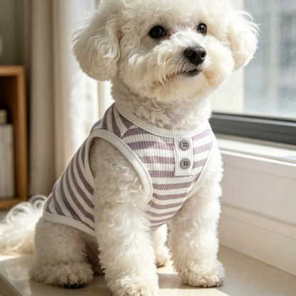 Striped Dog Vest – Breathable Summer Tank Top for Small Dogs