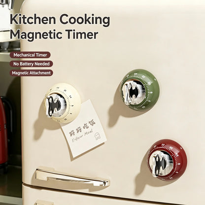 Magnetic Mechanical Kitchen Timer – 60-Min Countdown, No Battery