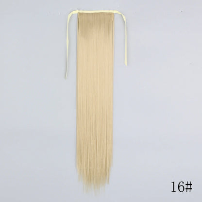 Wrap Around Ponytail Extension Synthetic Straight Hair 22-34 Inch
