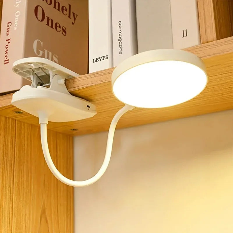LED Clip-On Desk Lamp – USB Rechargeable Touch Dimming Study Light
