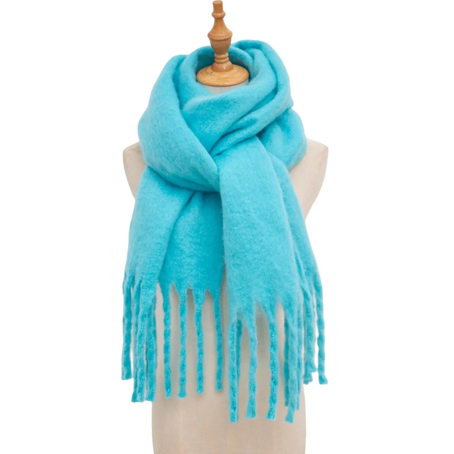 Pashmina Winter Scarf – Women's Thick Warm Shawl with Tassels