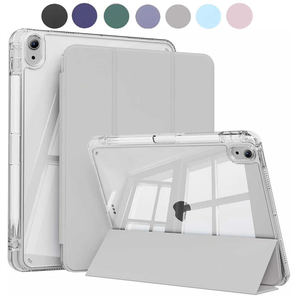 iPad Case Clear Back Smart Folio with Auto Wake/Sleep