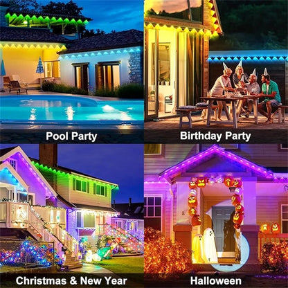 Smart RGB Outdoor Eave Lights – App & Remote Control, IP67, 15/30/60M