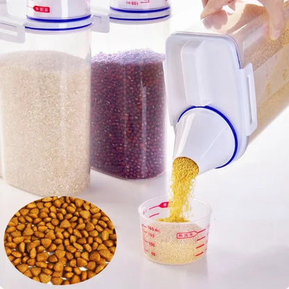 Airtight Pet Food Storage Container with Measuring Cup – 1.5KG & 2KG