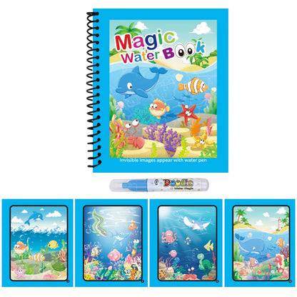 Magic Water Drawing Book for Kids with Water Pen