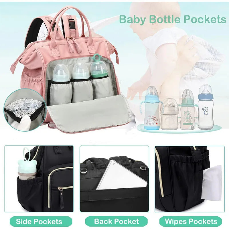 Diaper Bag Backpack Large Capacity Cotton Maternity Tote
