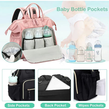 Diaper Bag Backpack Large Capacity Cotton Maternity Tote