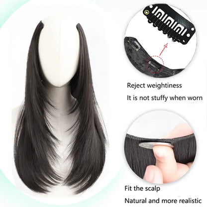 Synthetic Layered Hair Extension – One-Piece Clip-In for Women