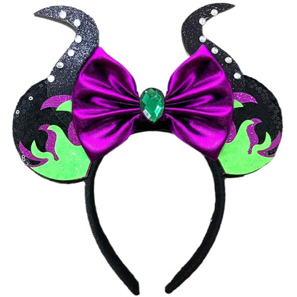 Mouse Ears Headband with Sequins & Bow – Kids & Adults