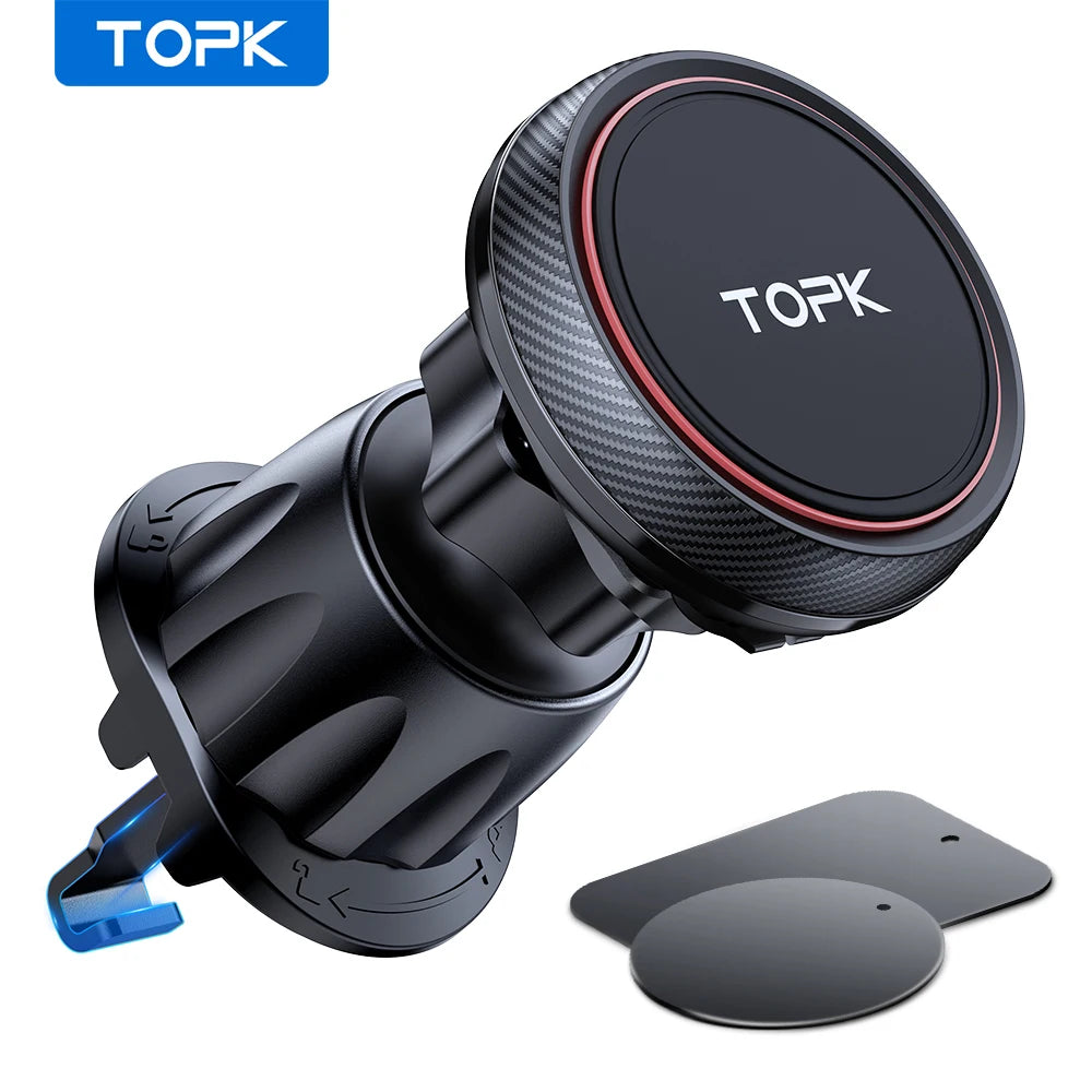 Magnetic Car Phone Mount – 6 N52 Strong Magnets Air Vent Holder