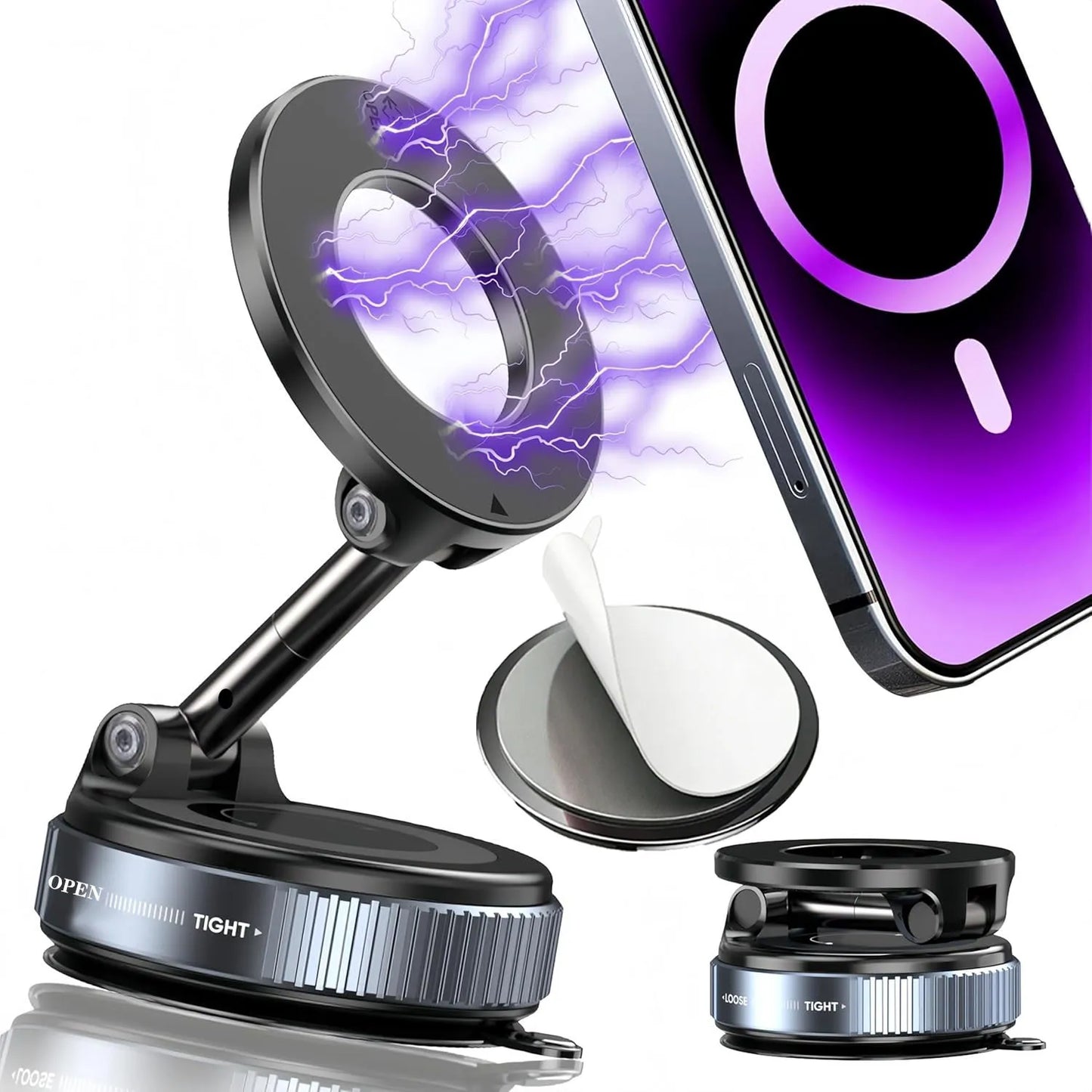 N52 Magnetic Car Phone Holder Foldable Dashboard Mount