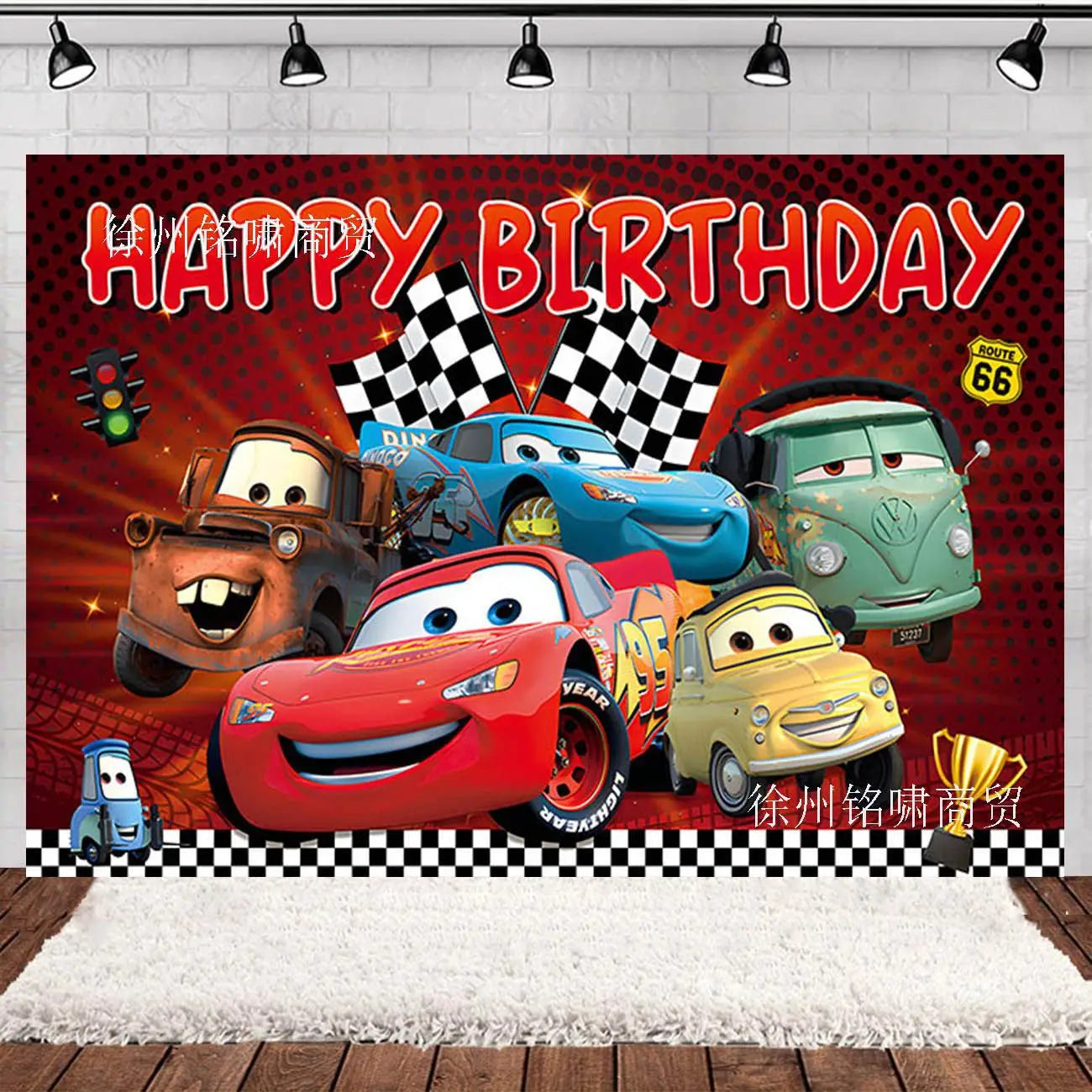 Red McQueen Racing Theme Party Tableware Set – Disposable Decorations