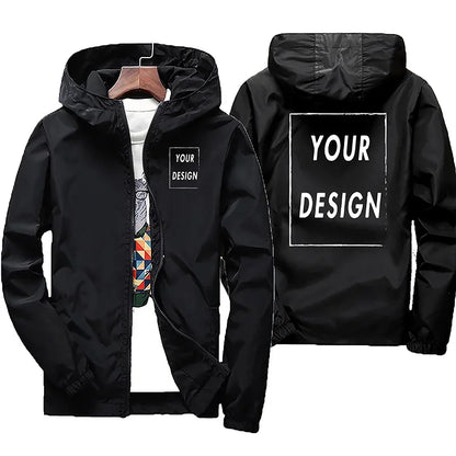Custom Print Men's Waterproof Windbreaker Jacket – Personalized Hoodie