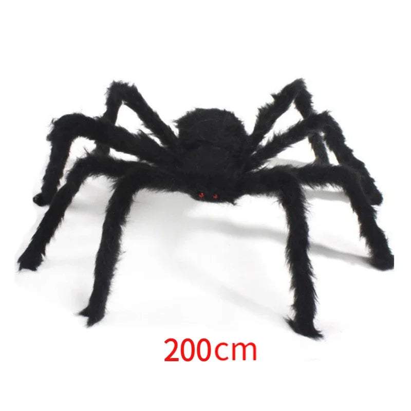 Giant Plush Black Spider Halloween Decoration – Multiple Sizes
