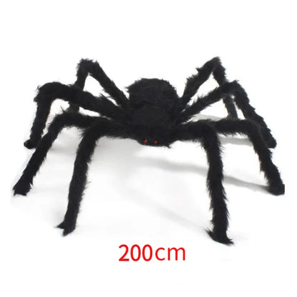 Giant Plush Black Spider Halloween Decoration – Multiple Sizes