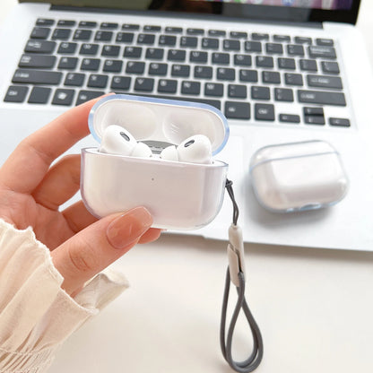 Clear TPU AirPods Case with Lanyard Strap – Shockproof