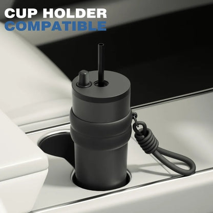 Stainless Steel Travel Thermos with Straw Lid – 700ml (23oz)